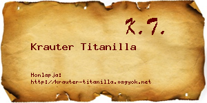 Krauter Titanilla névjegykártya